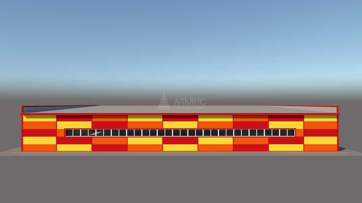 3D визуализация Торговый центр из сэндвич-панелей - фото 5