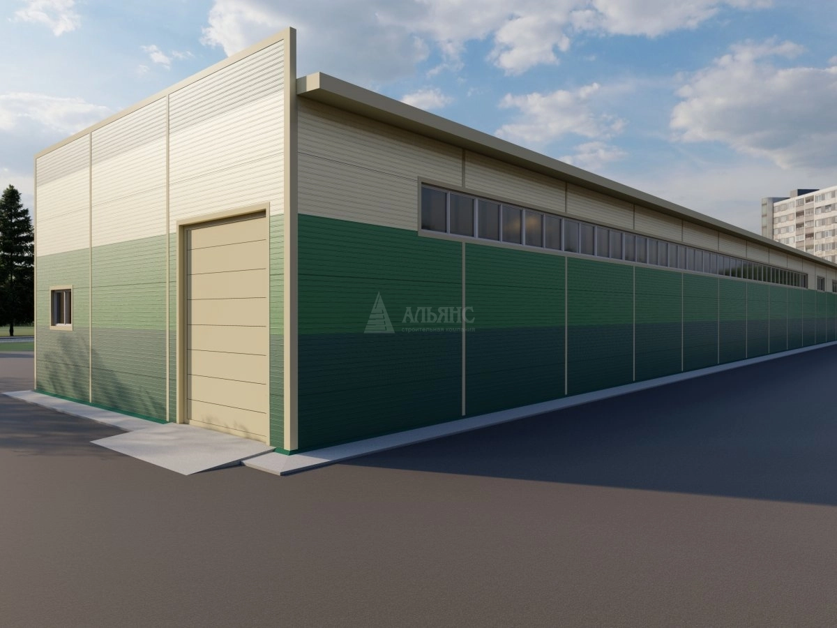 3D визуализация Производственное здание из сэндвич-панелей - фото 3