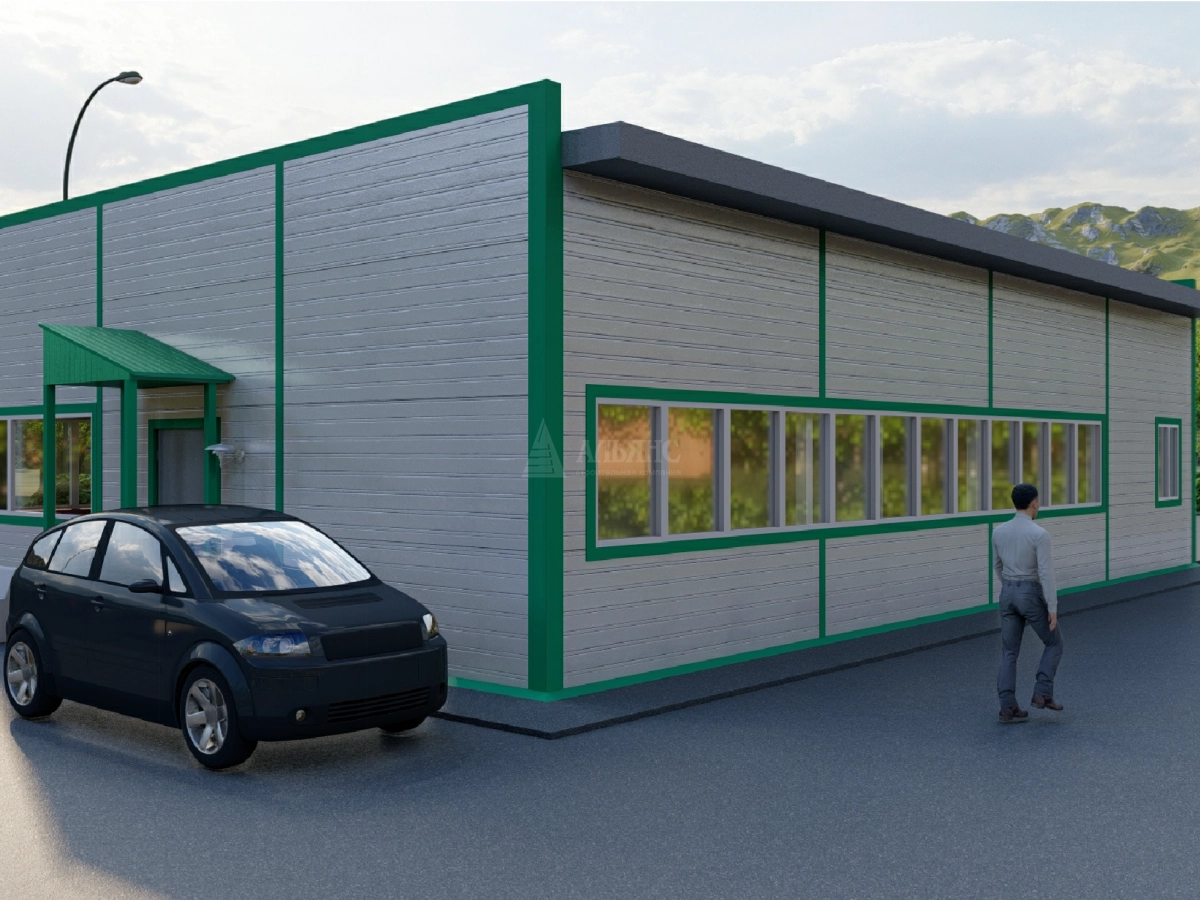 3D визуализация Офис из сэндвич-панелей - фото 2